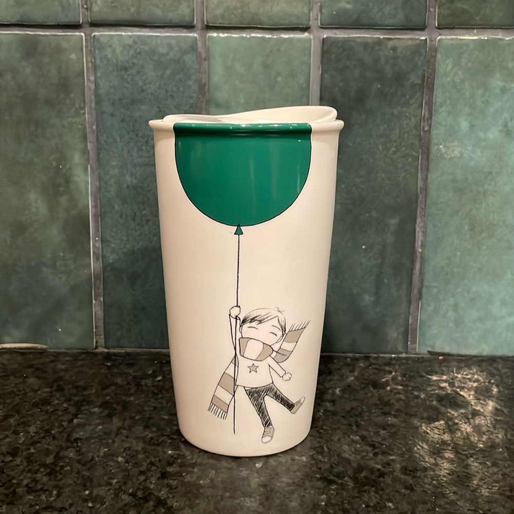 Starbucks ceramic tumbler with lid